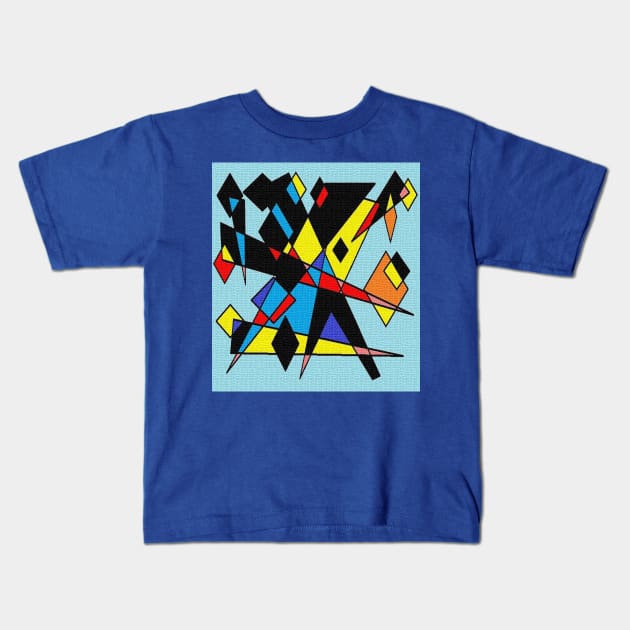 Black blue and yellow Kids T-Shirt by osileig